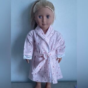 Pink Floral doll robe